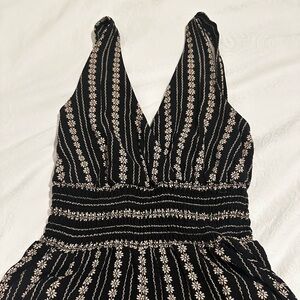 AEO Black and Beige Halter Jumpsuit